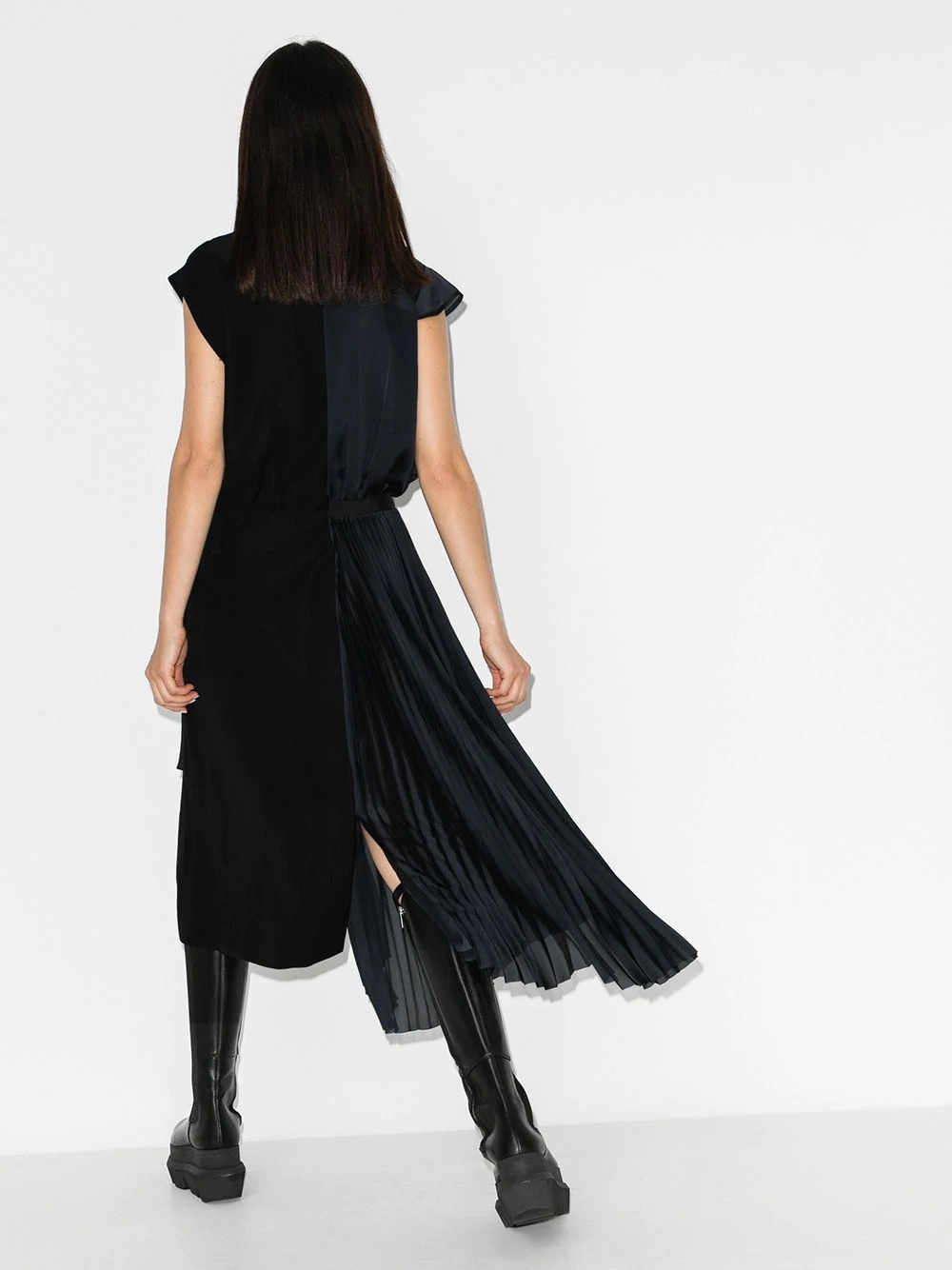 asymmetric pleated dress - 3