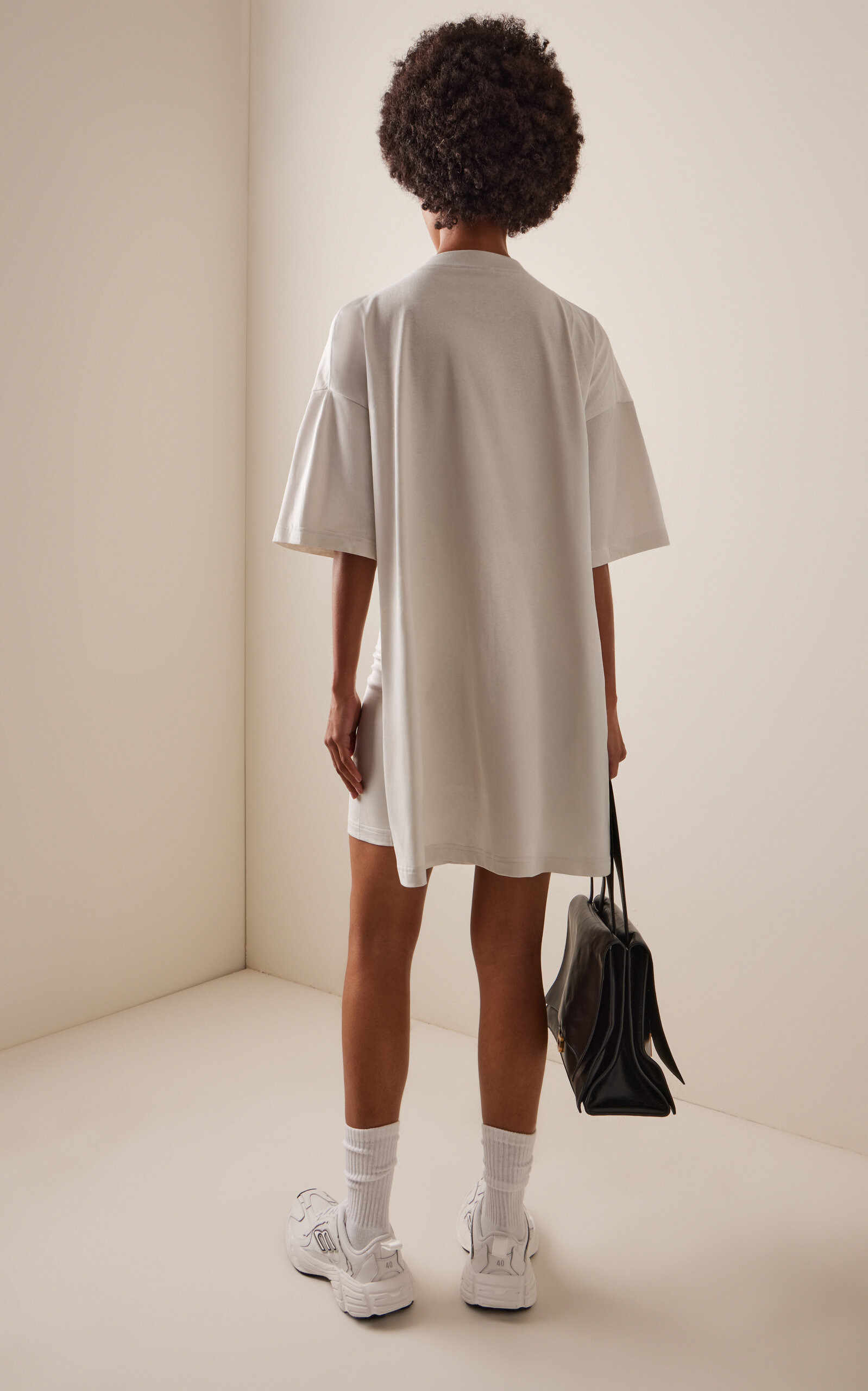 Cotton Mini T-Shirt Dress white - 4