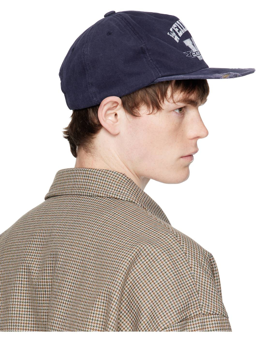 Navy Distressed Collegiate Cap - 3