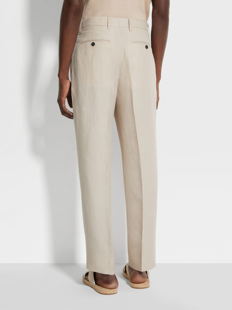 LIGHT BEIGE OASI LINO PANTS 6