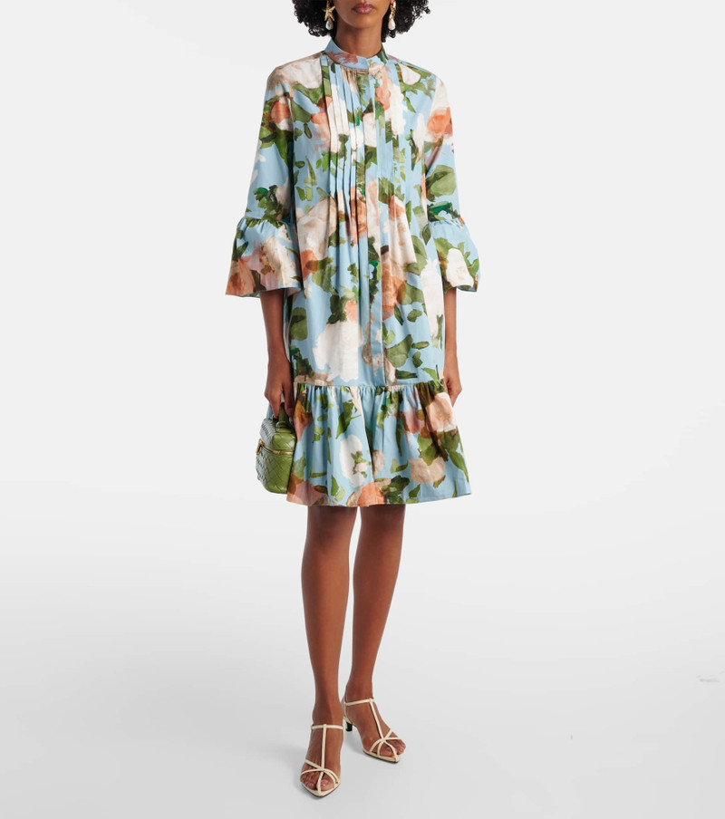 Erdem Floral gathered cotton poplin minidress outlook