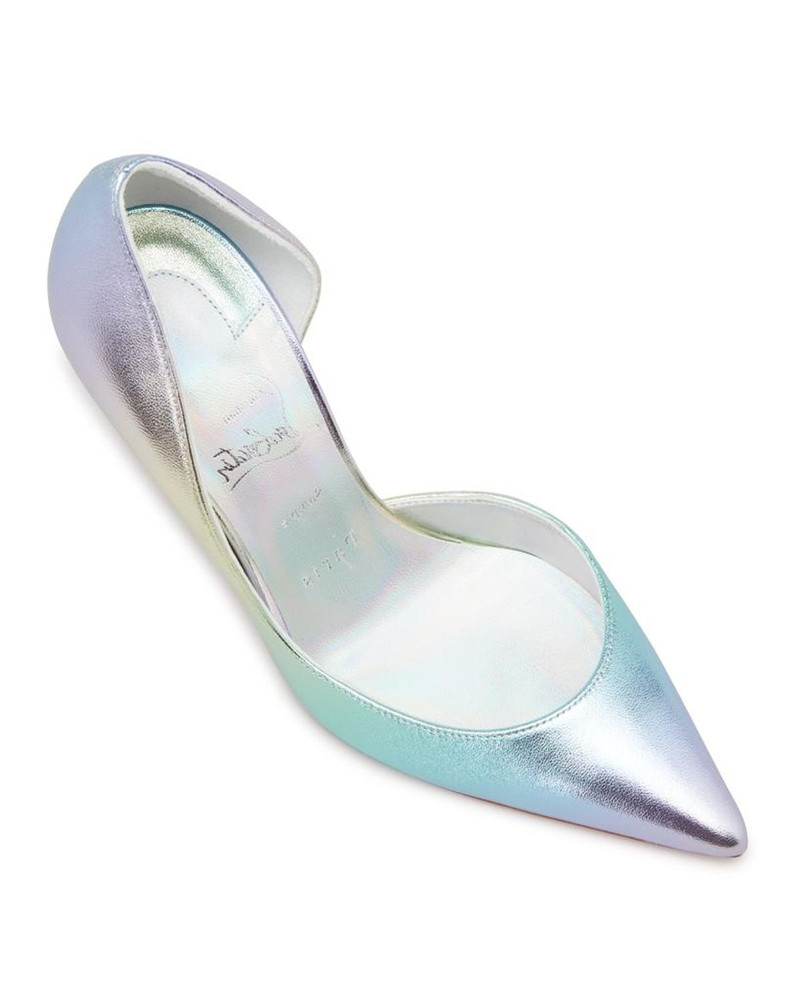 Iriza Iridescent Half-d'Orsay Red Sole Pumps 4