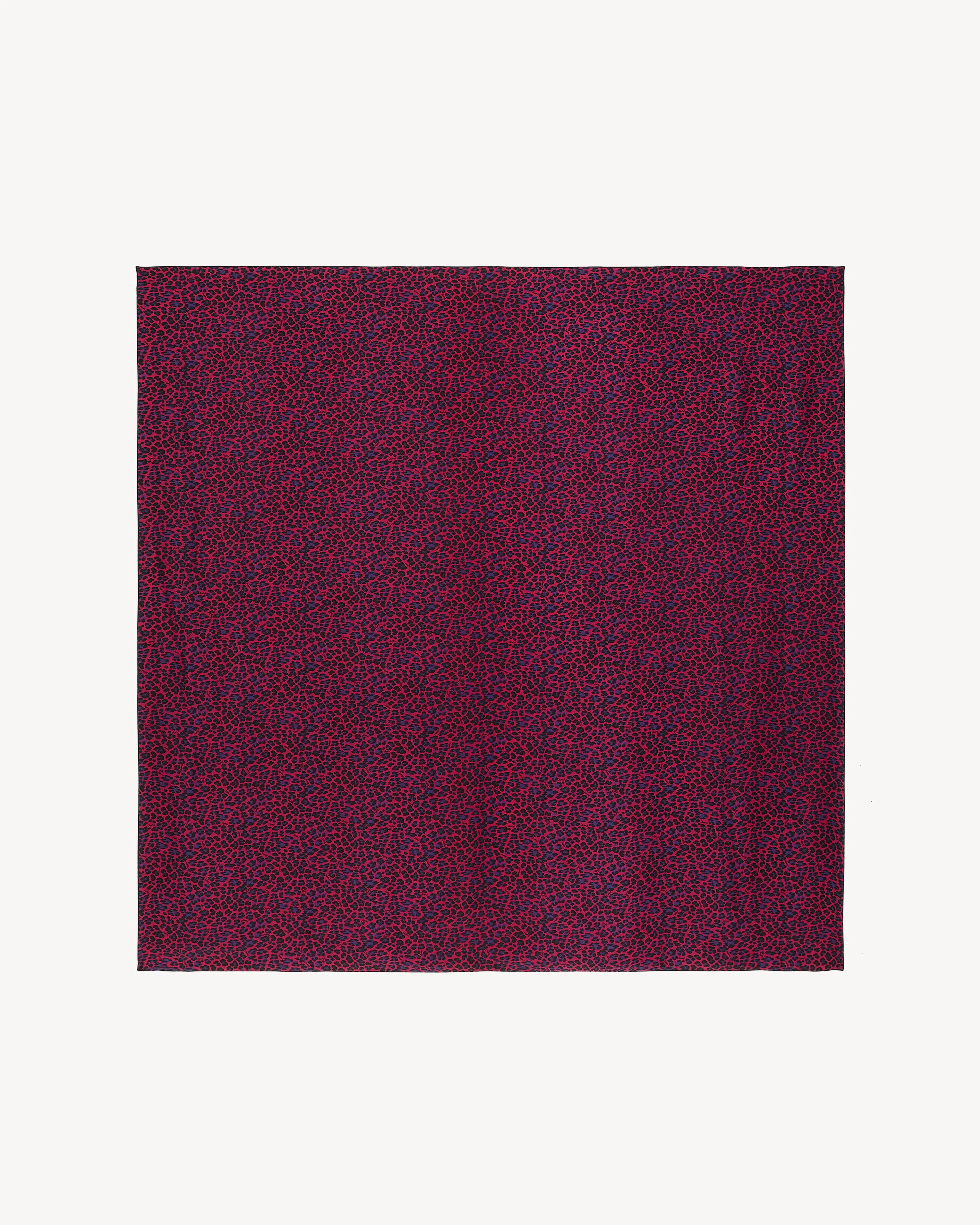 SQUARE SCARF IN LEOPARD SILK CHARMEUSE - 1