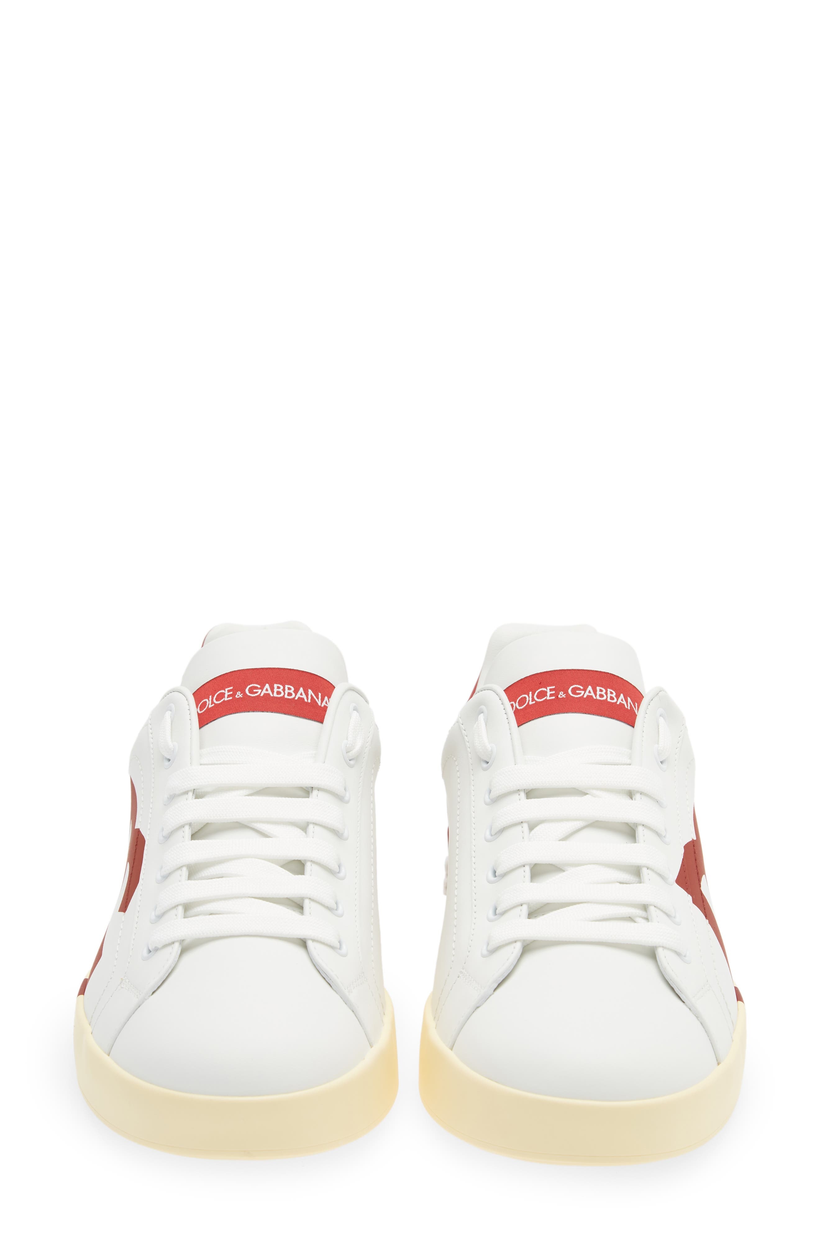 Dolce&Gabbana Portofino Sneaker in White/Poppy at Nordstrom - 4