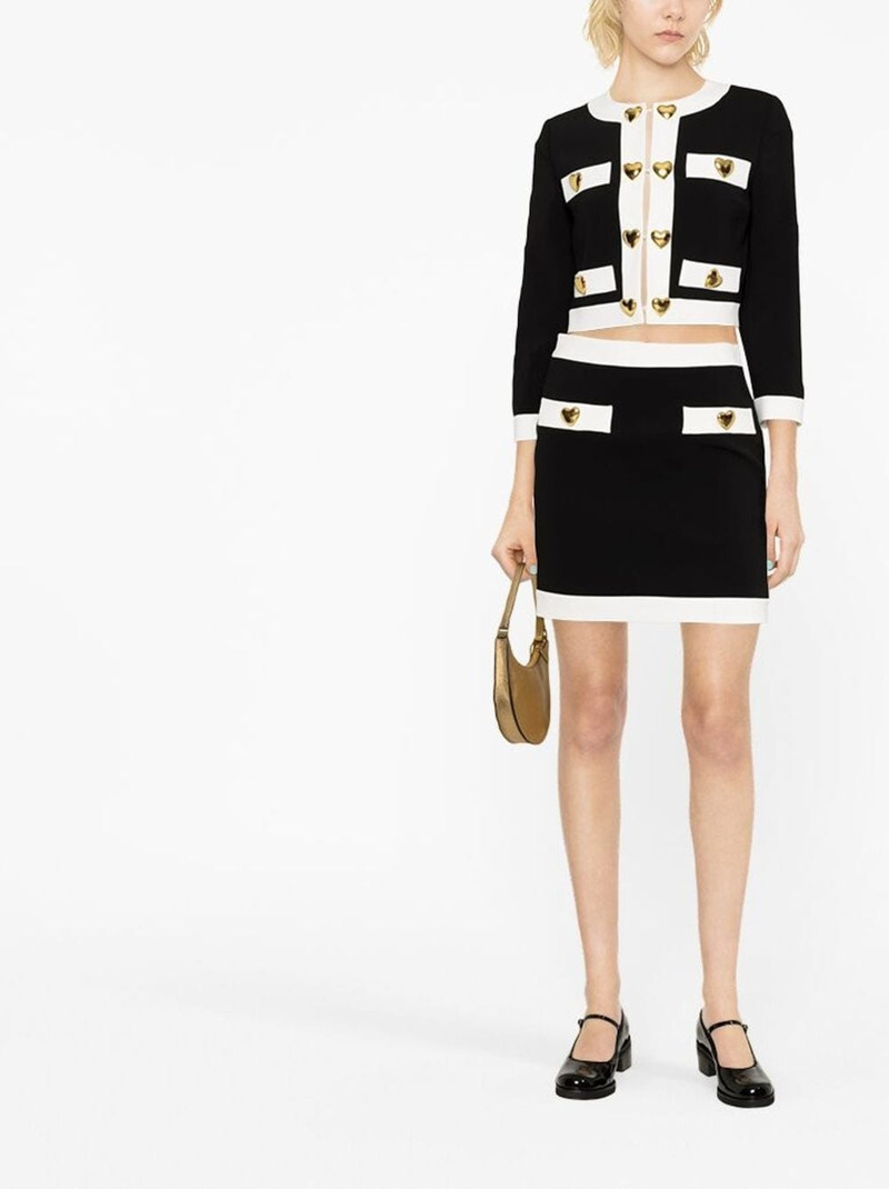 Moschino heart-embellished cropped jacket outlook