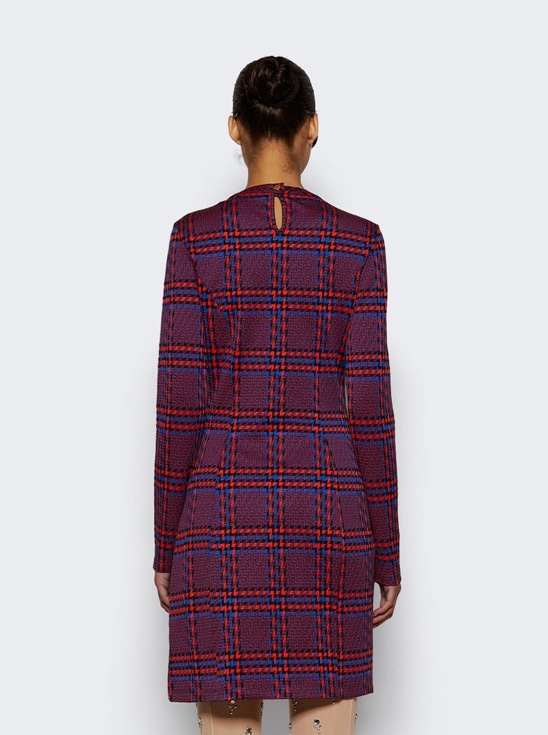 Plaid Long Sleeve Dress Red And Blue 5