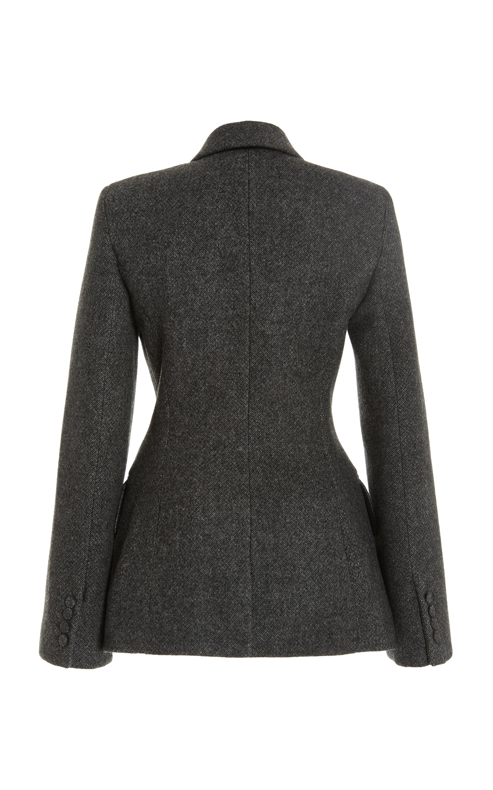 Delphine Double-Breasted Wool Blazer Jacket grey - 4