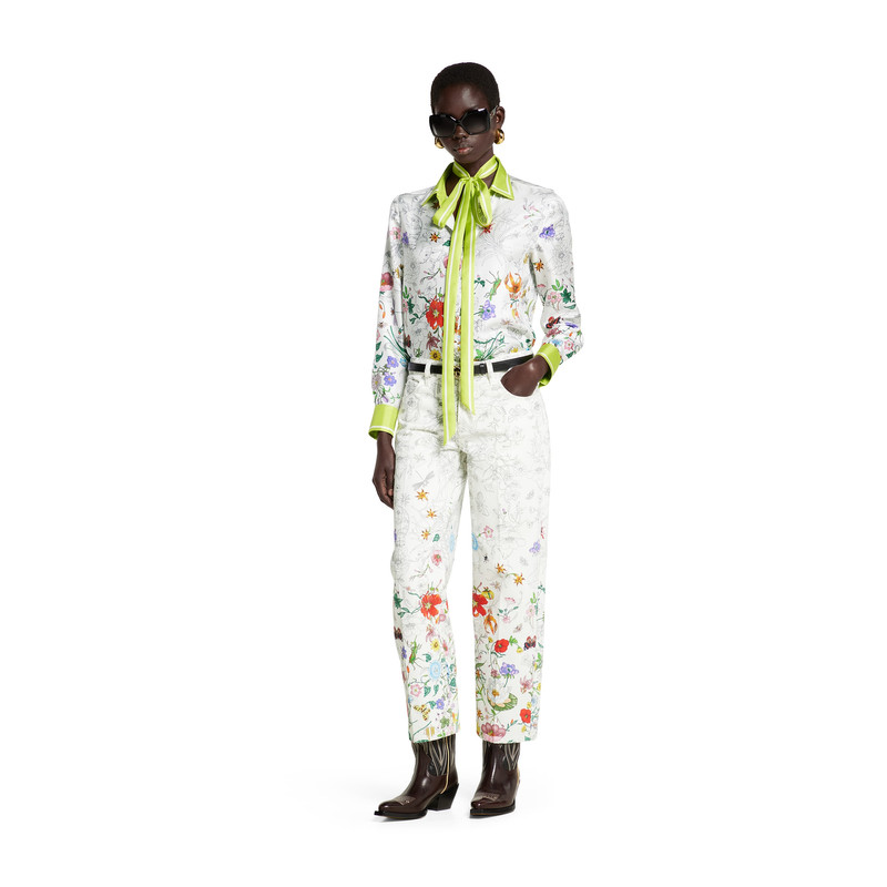 GUCCI Printed denim pants outlook