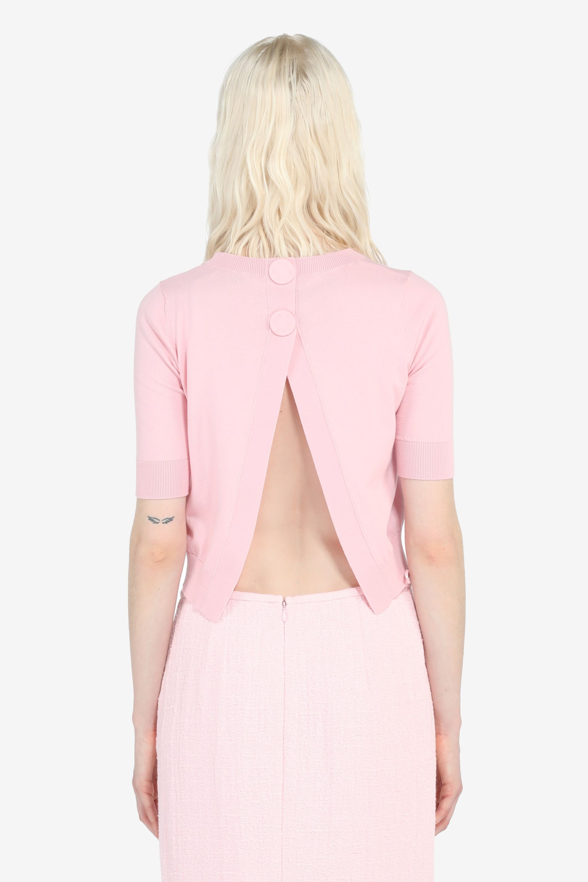 OPEN-BACK COTTON SWEATER - 2