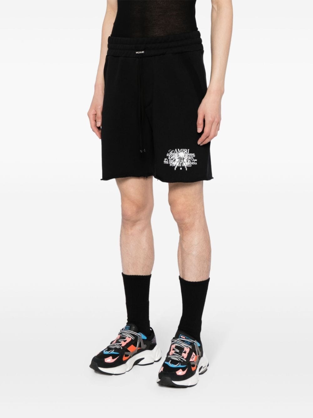 logo-print cotton track shorts - 3