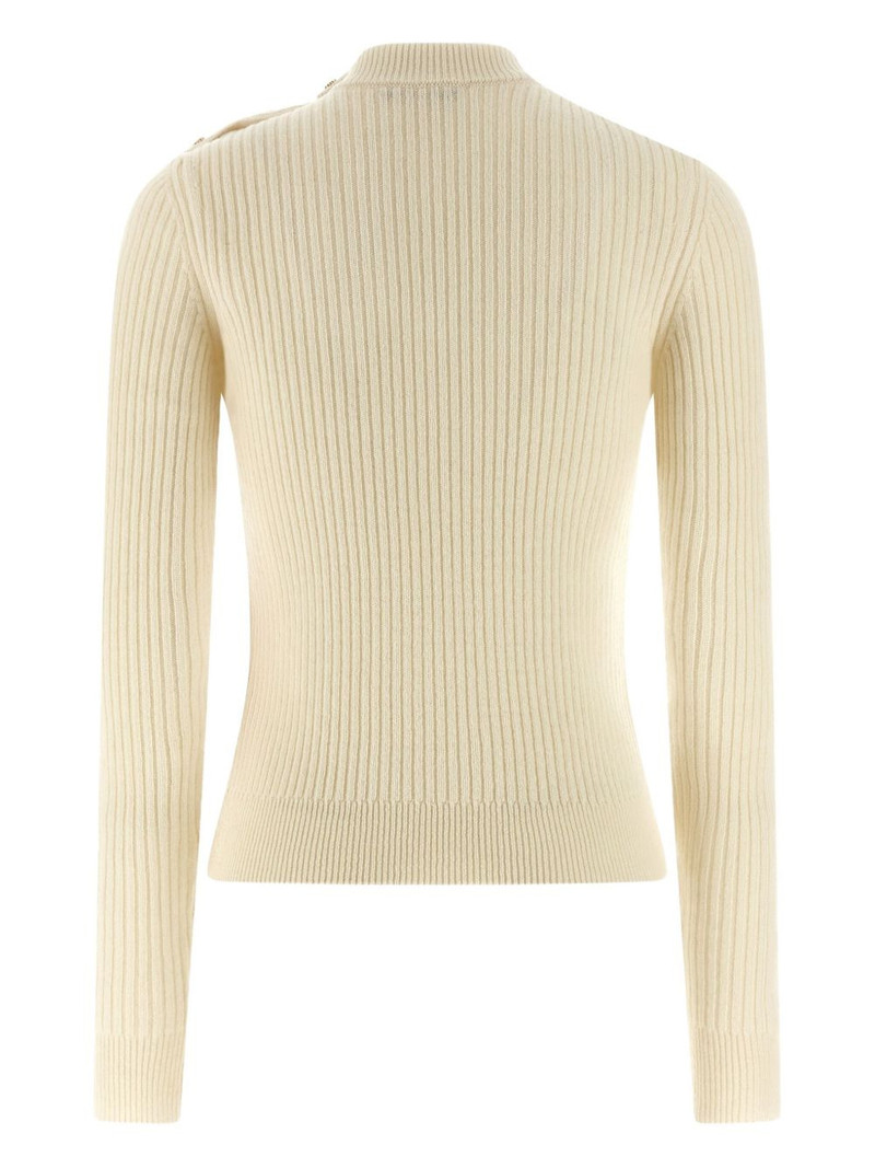Balmain ribbed coin- button sweater outlook