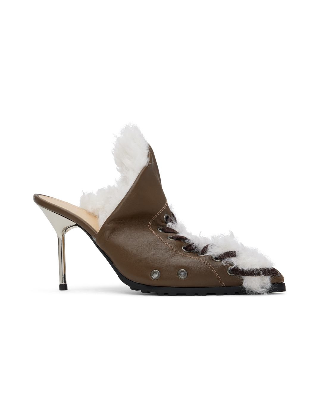 Brown Heel Mules - 1