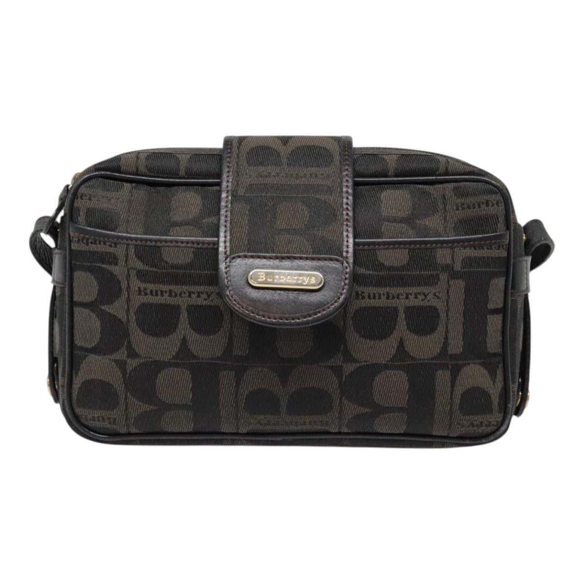 Burberry Shoulder Bag Canvas Gold Black - 13