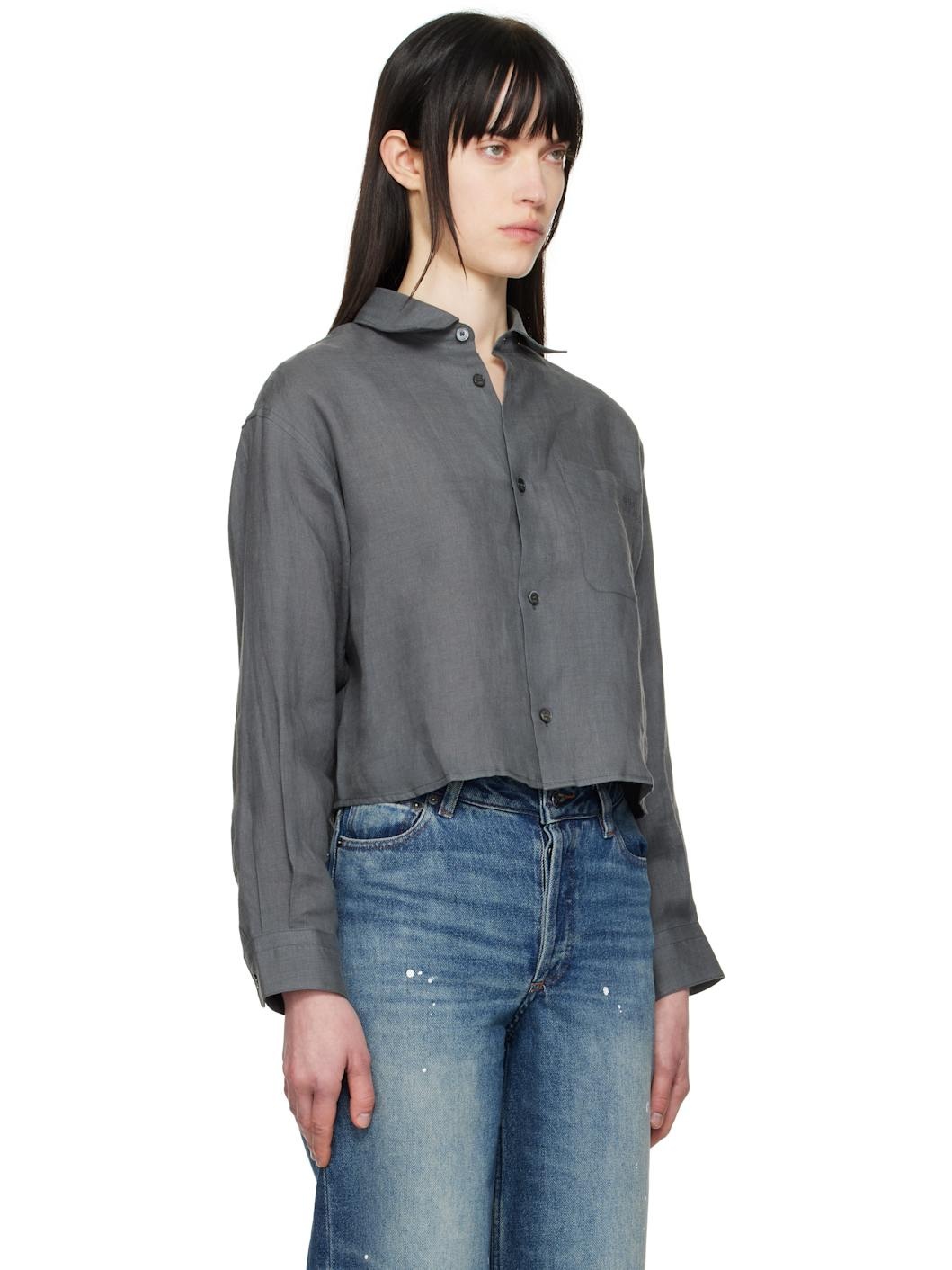 A. P.C. Gray Sophie Logo Shirt - 2
