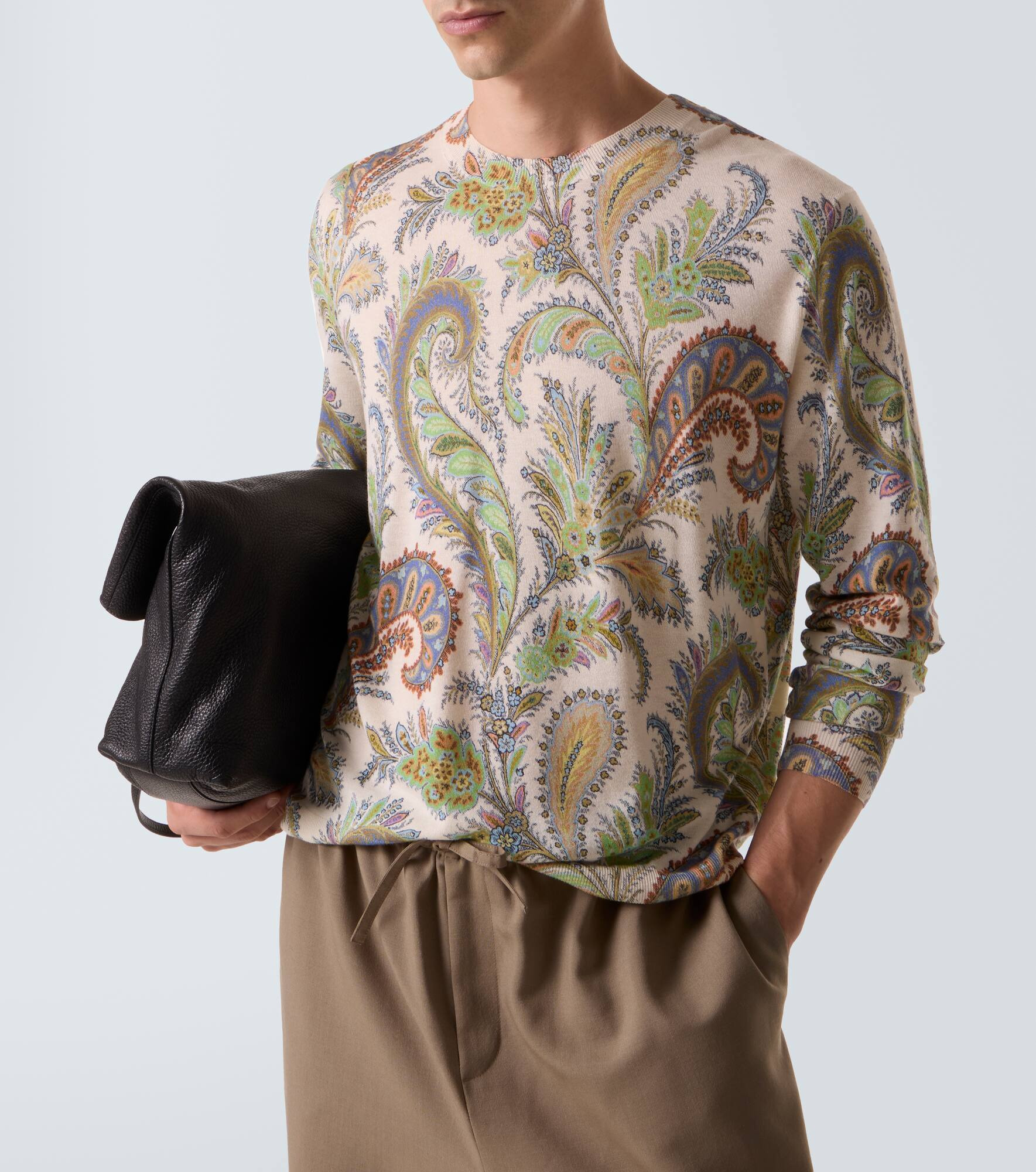 Paisley silk and cashmere sweater - 5