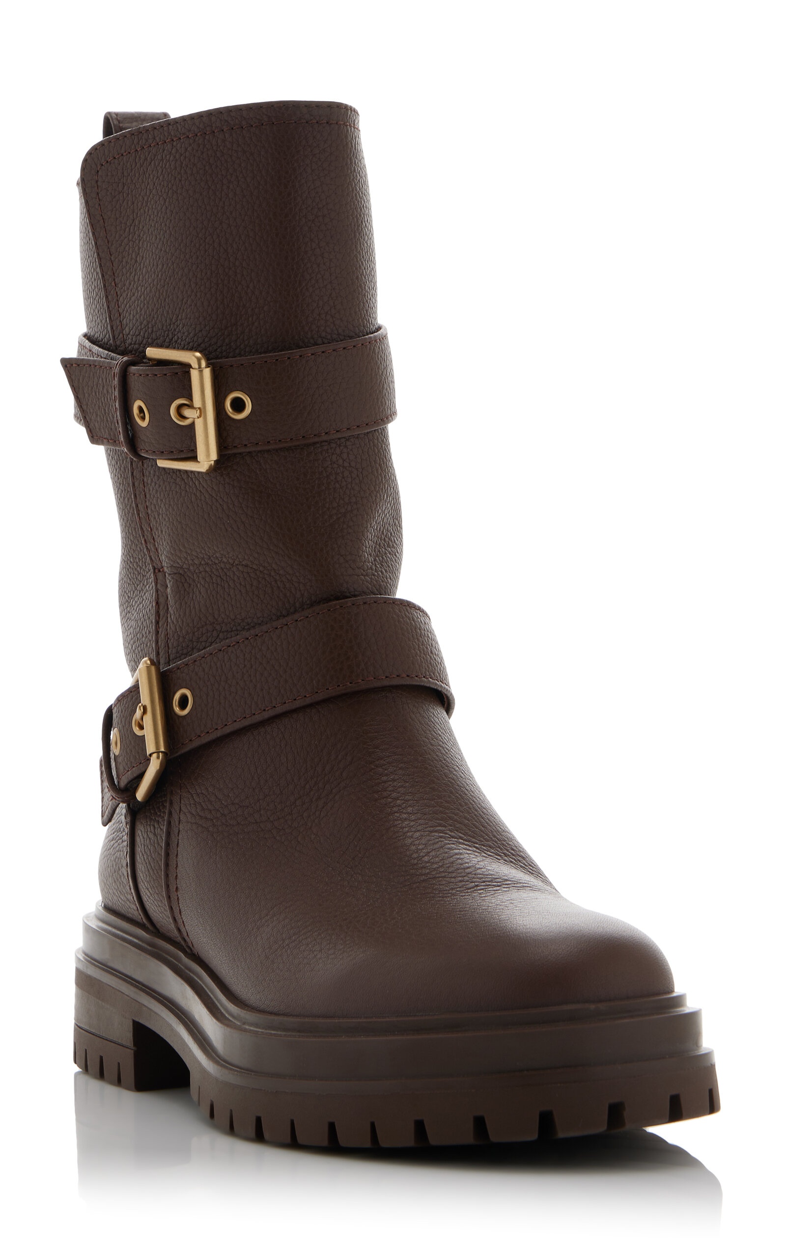 Thiago Buckled Leather Boots brown - 4