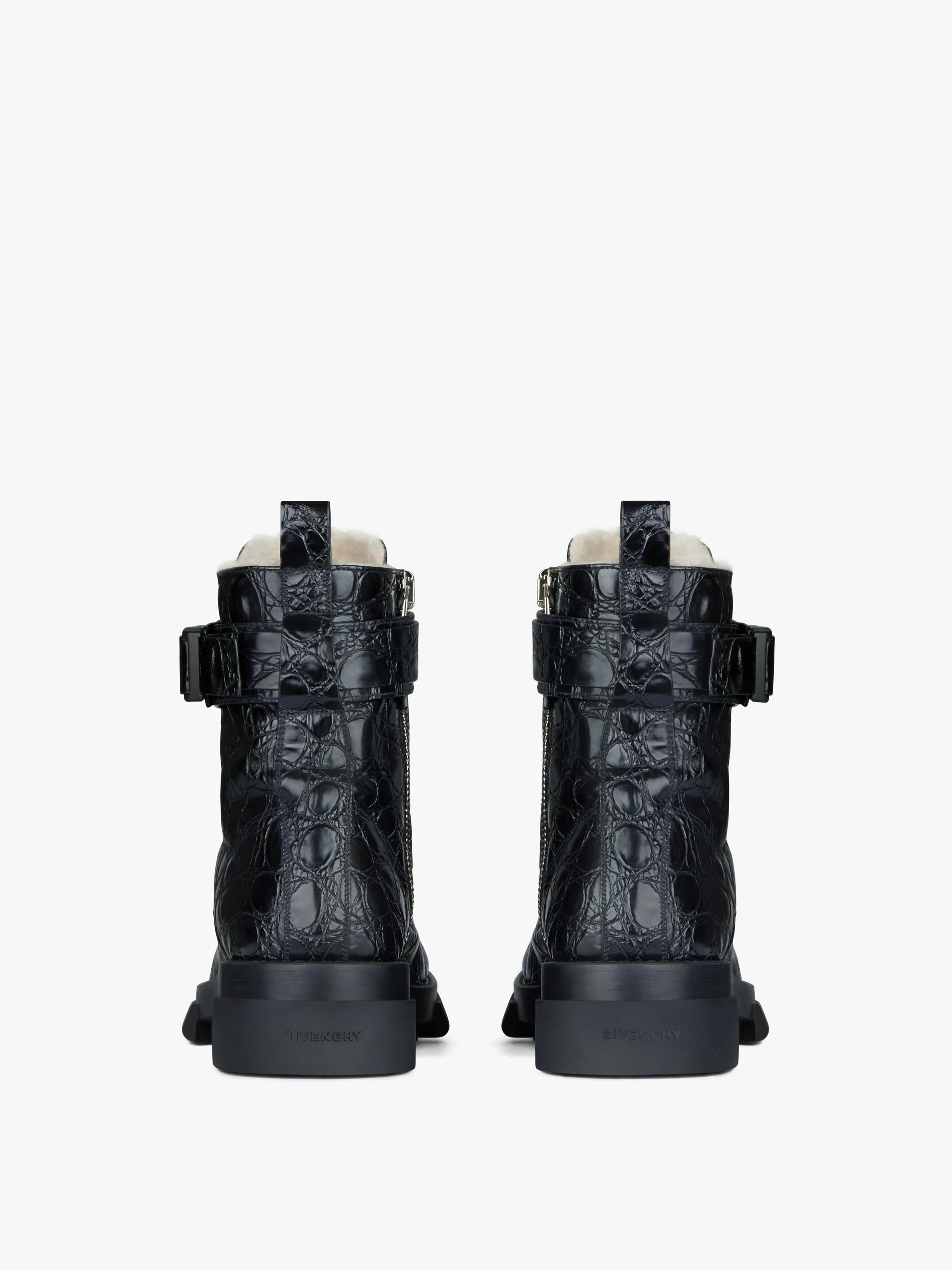 TERRA BOOTS IN CROCODILE EFFECT LEATHER WITH 4G BUCKLE - 6