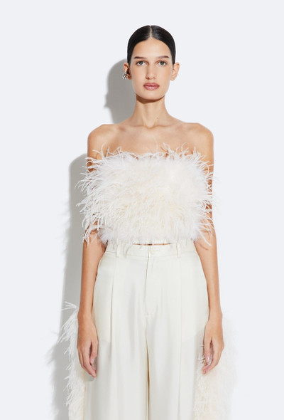 LAPOINTE Compact Viscose Tube Top With Feathers outlook