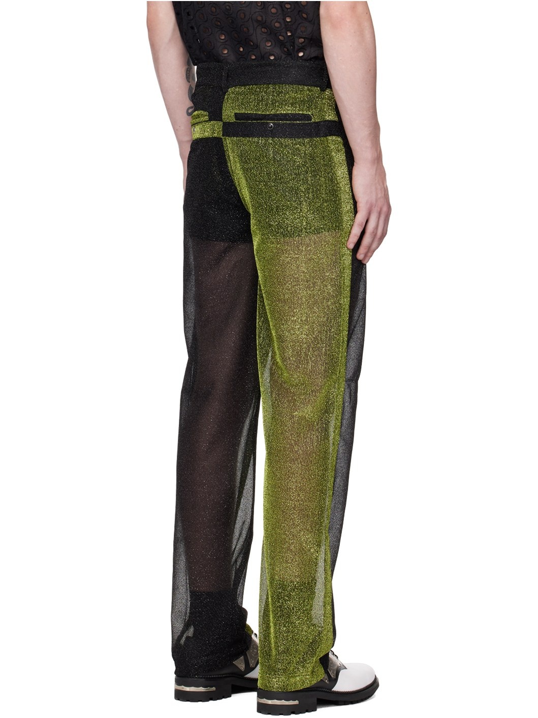 Black & Green Sparkly Trousers - 3
