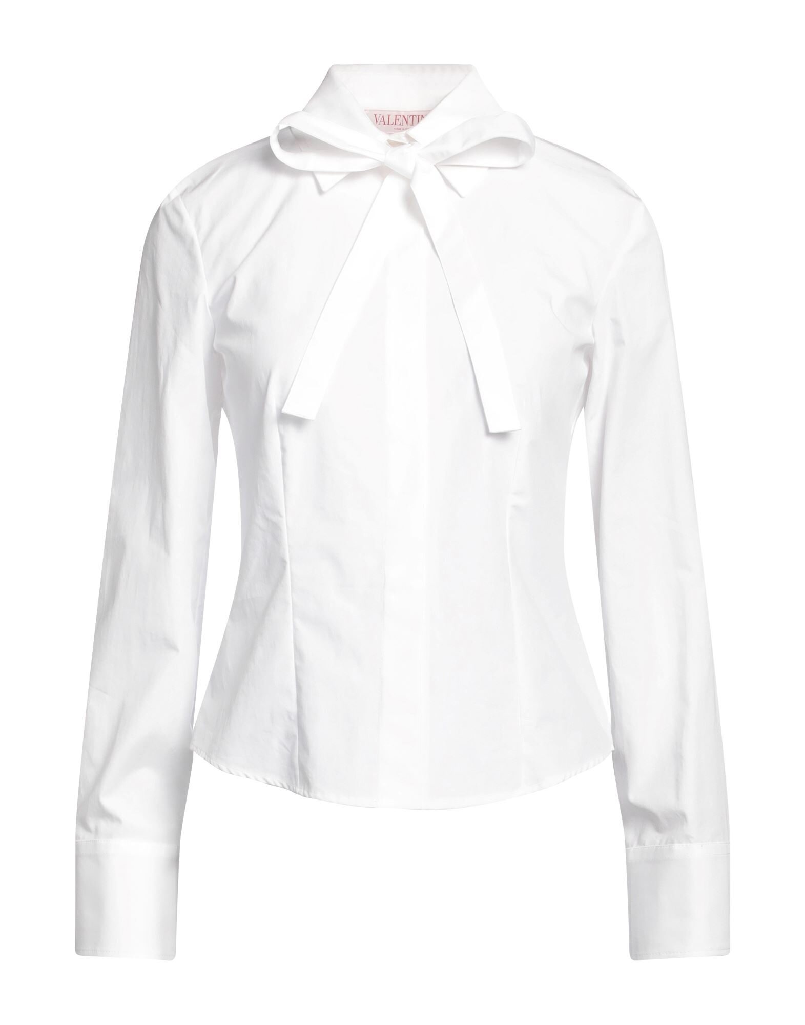 White Women's Solid Color Shirts & Blouses - 1