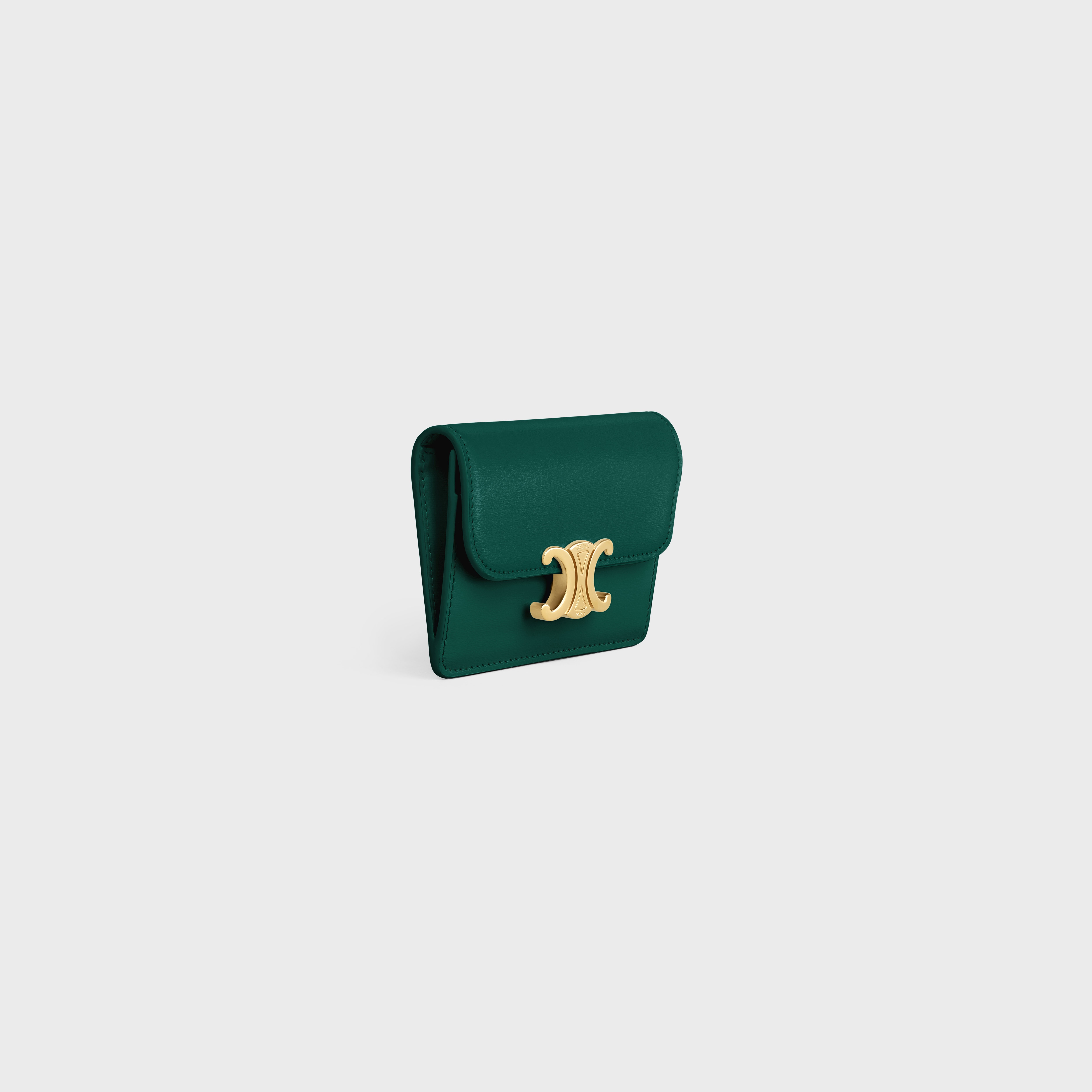 CARD HOLDER WITH FLAP TRIOMPHE in Shiny calfskin - 2