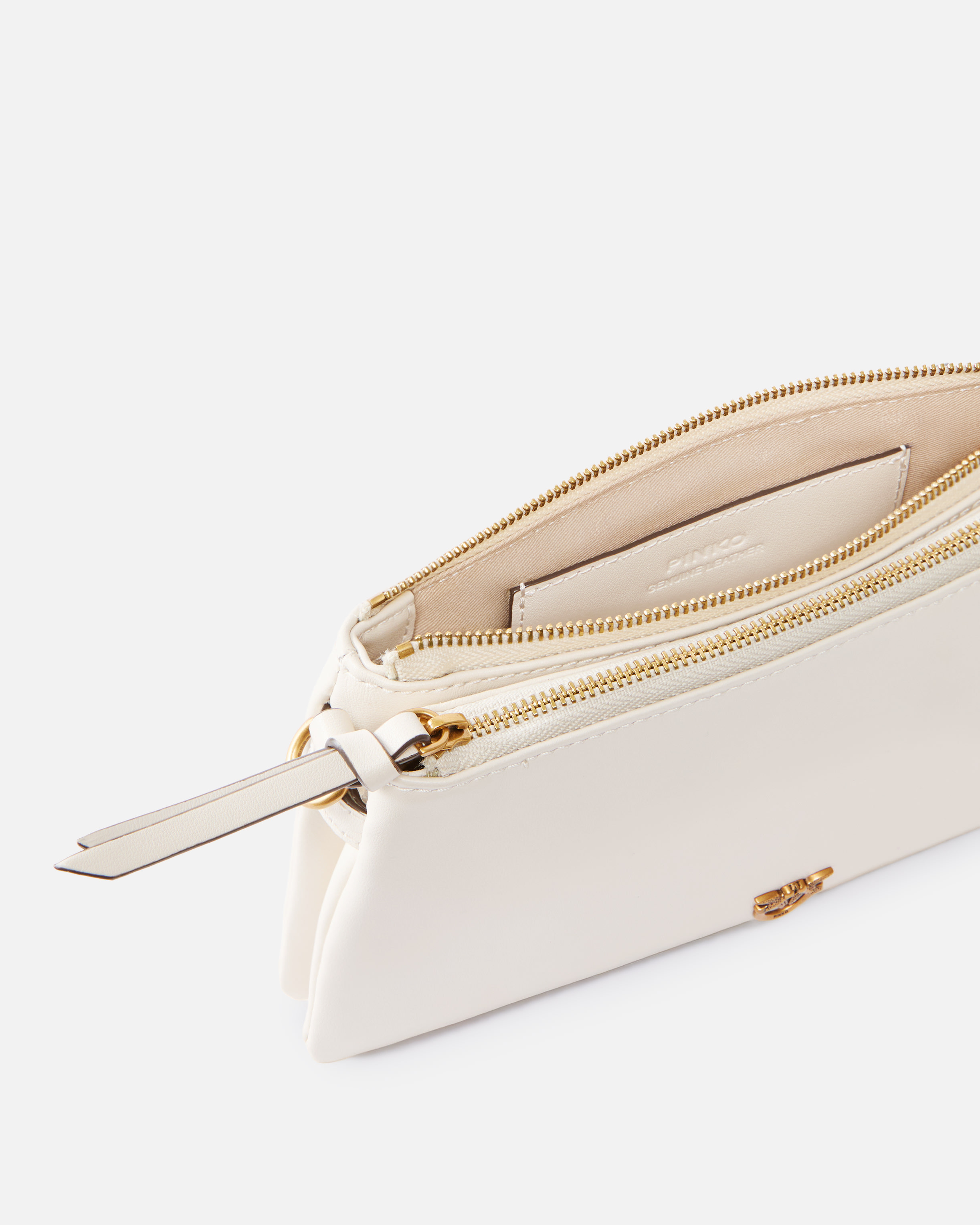 LEATHER MINI DOUBLE BAG WITH SHOULDER STRAP - 4
