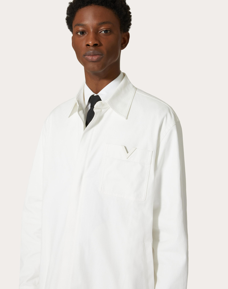 STRETCH COTTON CANVAS JACKET WITH RUBBERIZED V DETAIL 5
