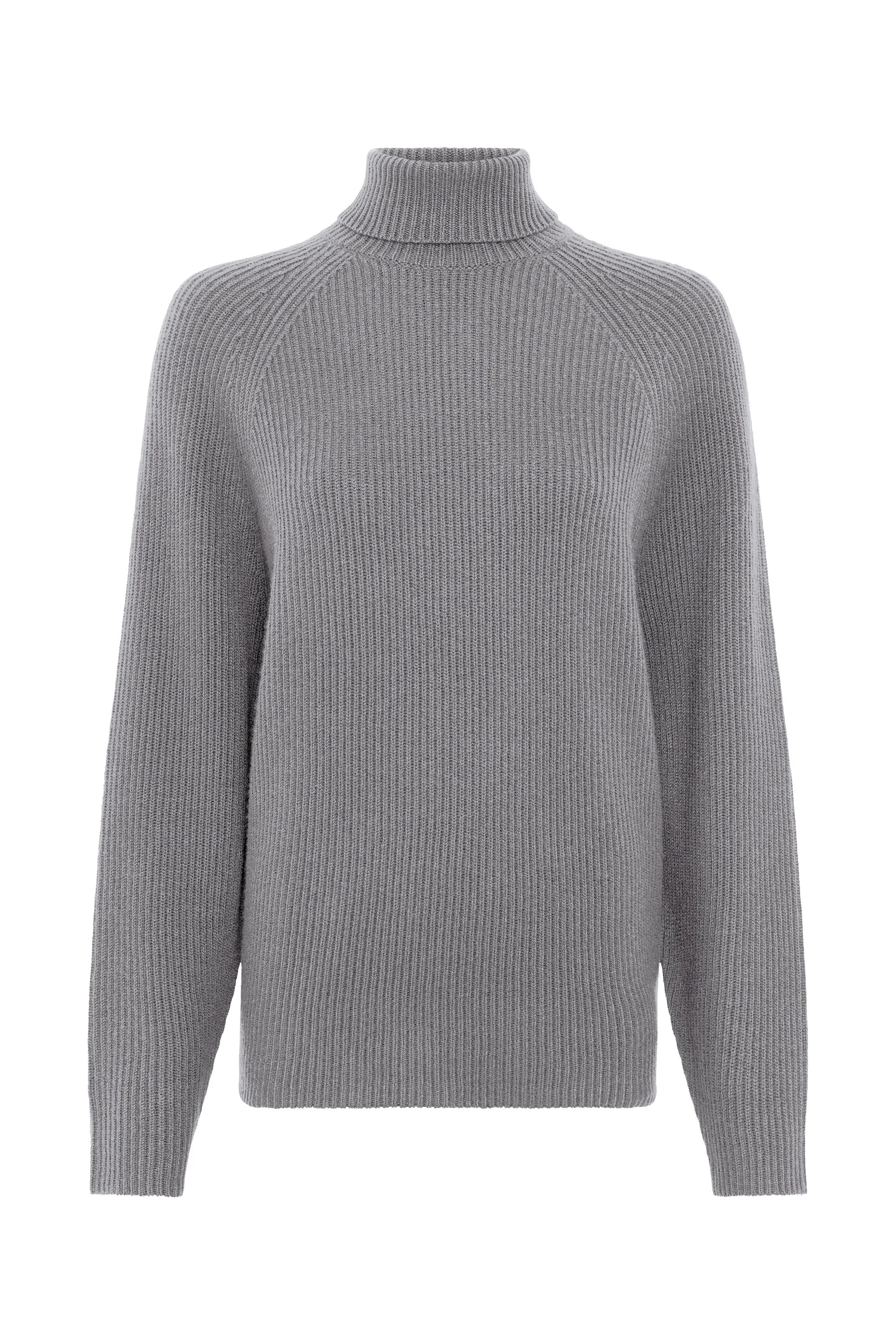 Wigman Knit Turtleneck in Smoke Cashmere - 1