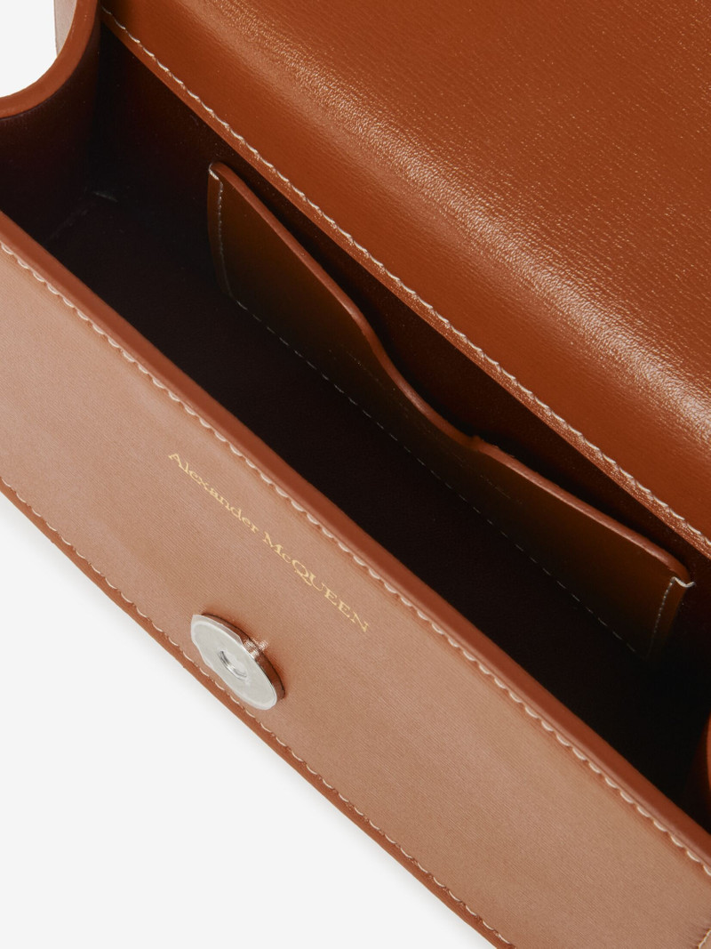 Women's Mini Jewelled Satchel in Caramel Tan 4