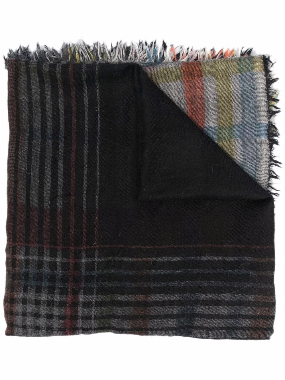 gradient plaid-print scarf - 1