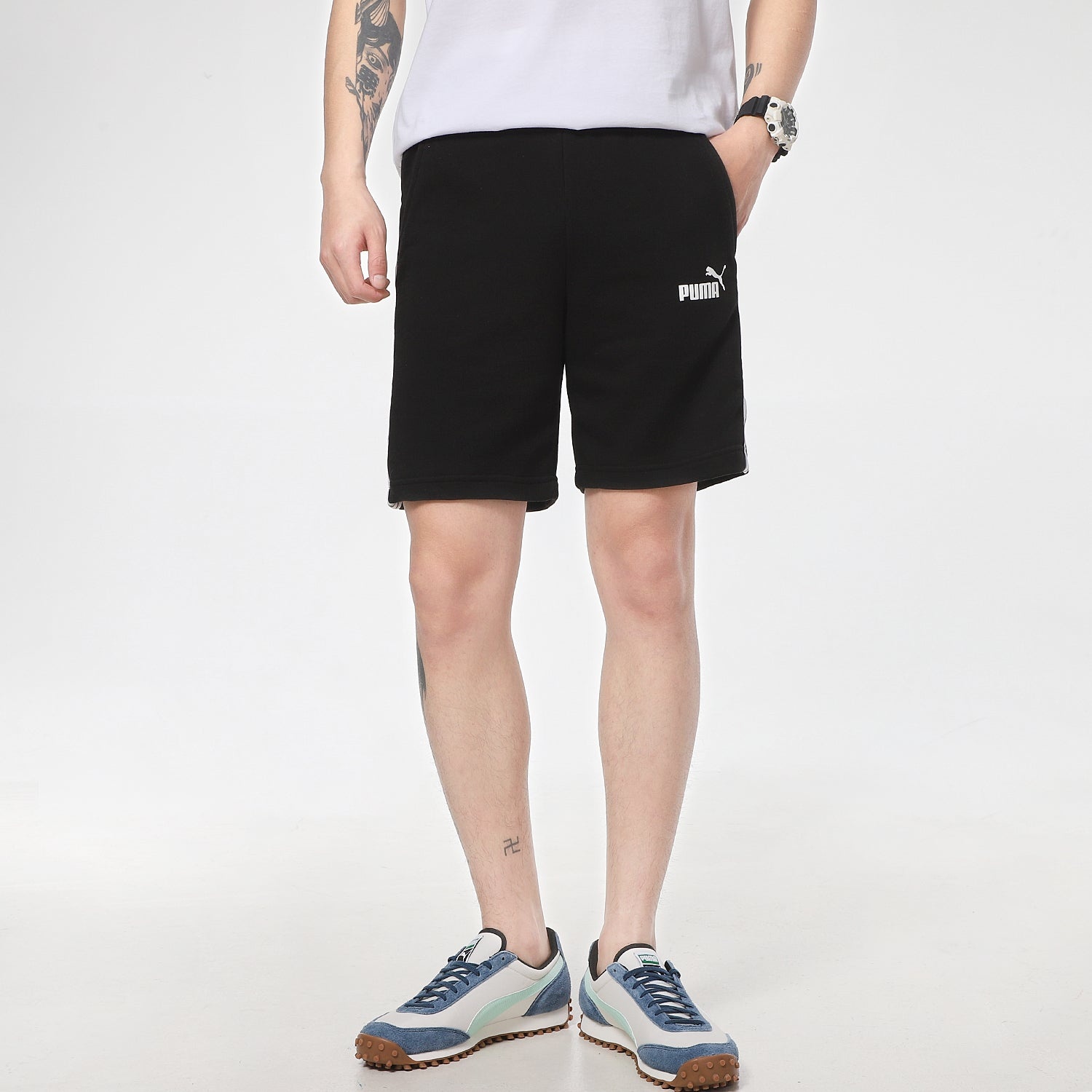 PUMA Rebel Sweat Shorts 'Black' 533192-01 - 3