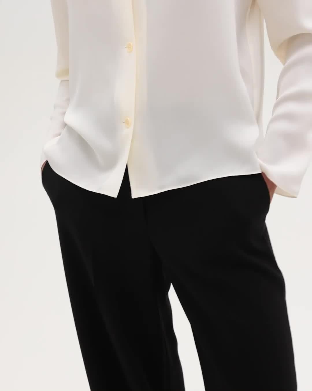 Notched Lapel Blouse in Silk Georgette - 7