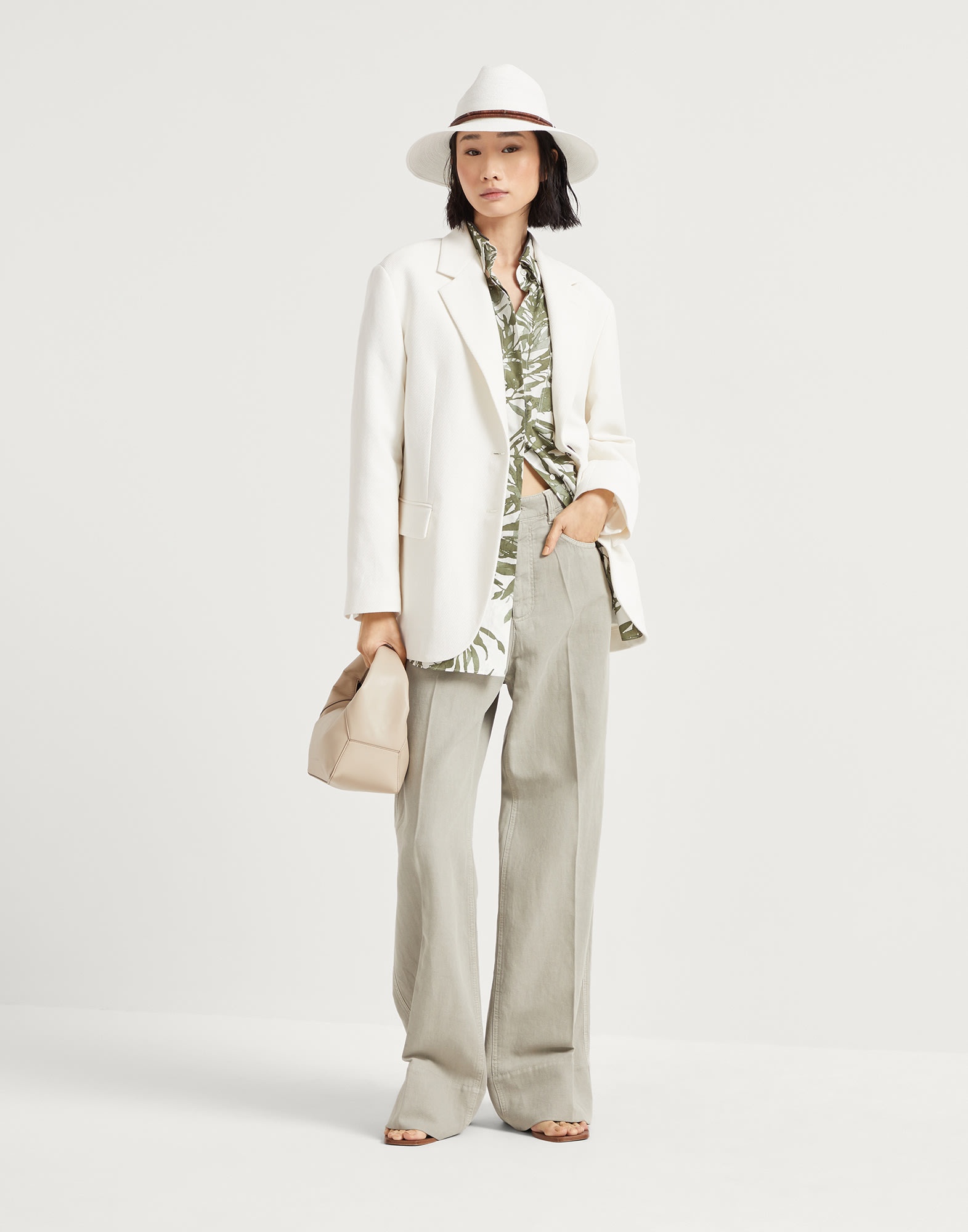 【関税&送料込】Brunello Cucinelli Cover Baggy Trousers With Brunello Cucinelli Stretch Cotton Cover Baggy Pull On