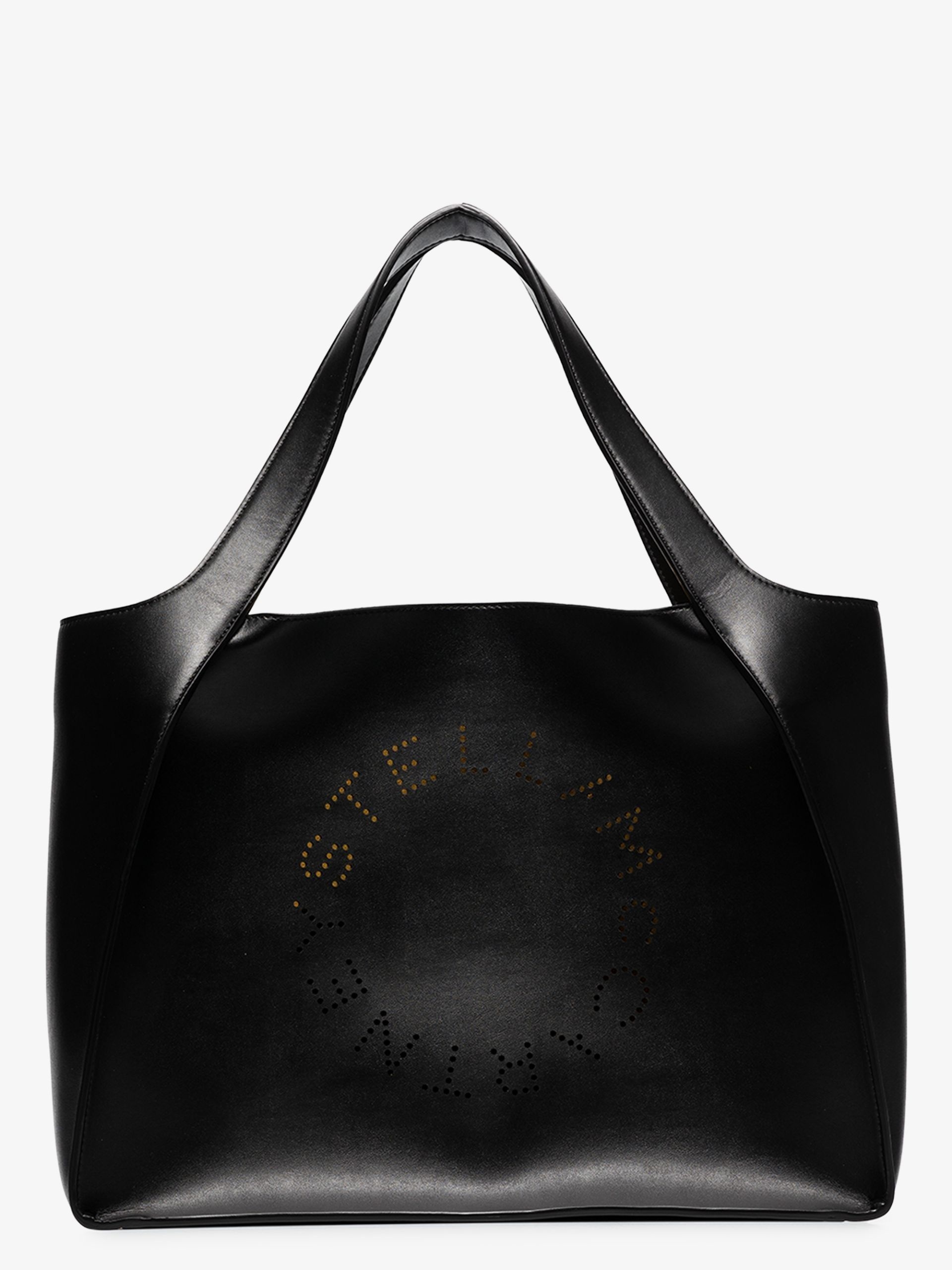 Black Stella logo faux leather tote bag - 4