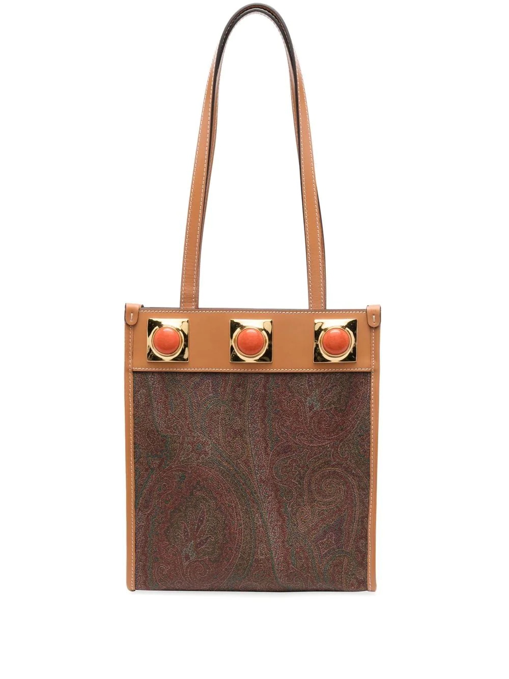 paisley-print panel tote bag - 1