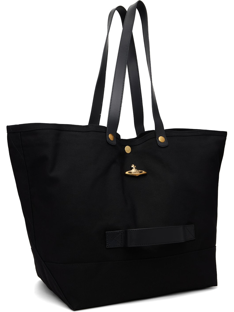 Vivienne Westwood Black Utility Small Shopper Tote outlook
