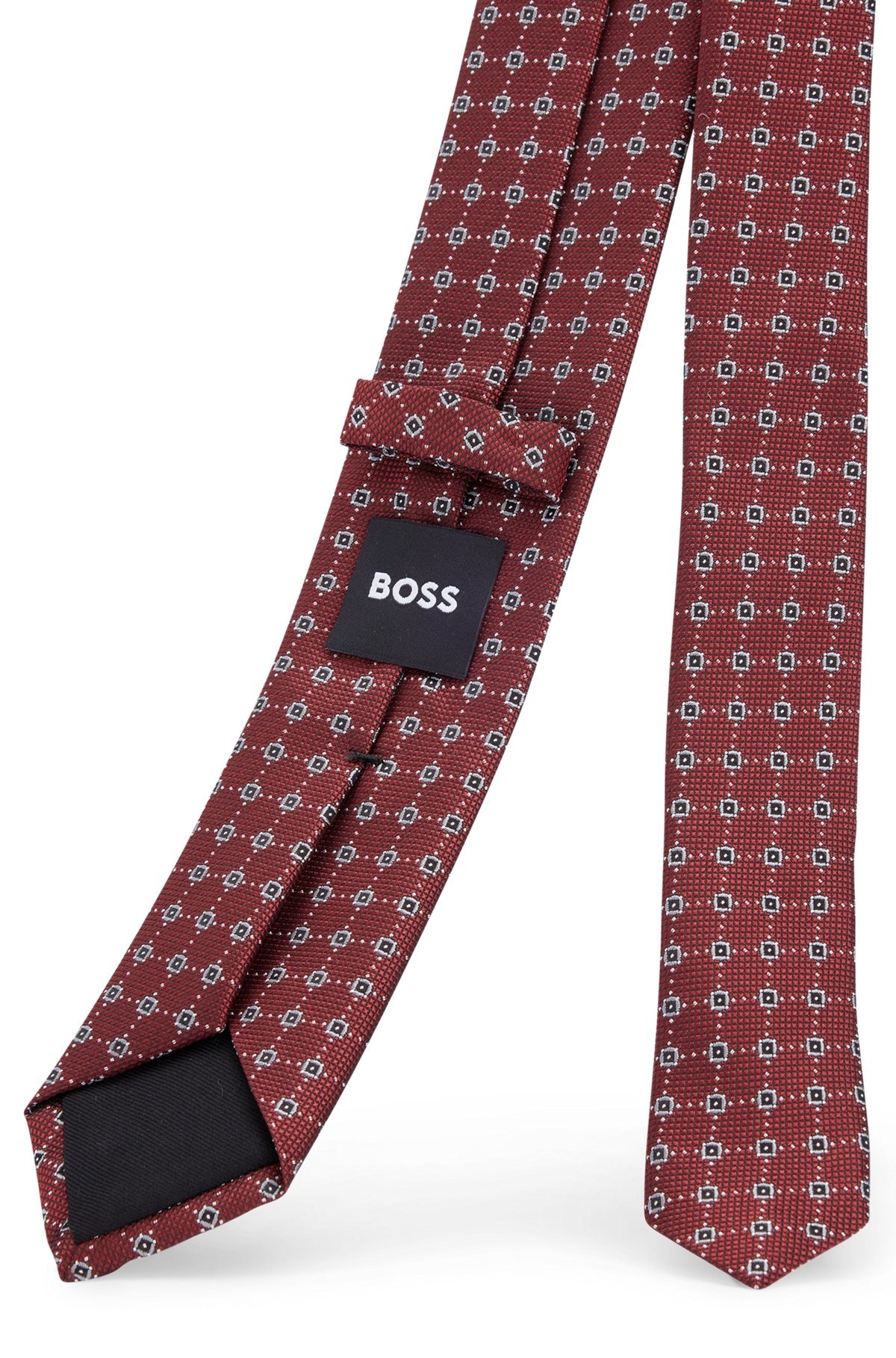 SILK-BLEND TIE WITH JACQUARD-WOVEN PATTERN - 5