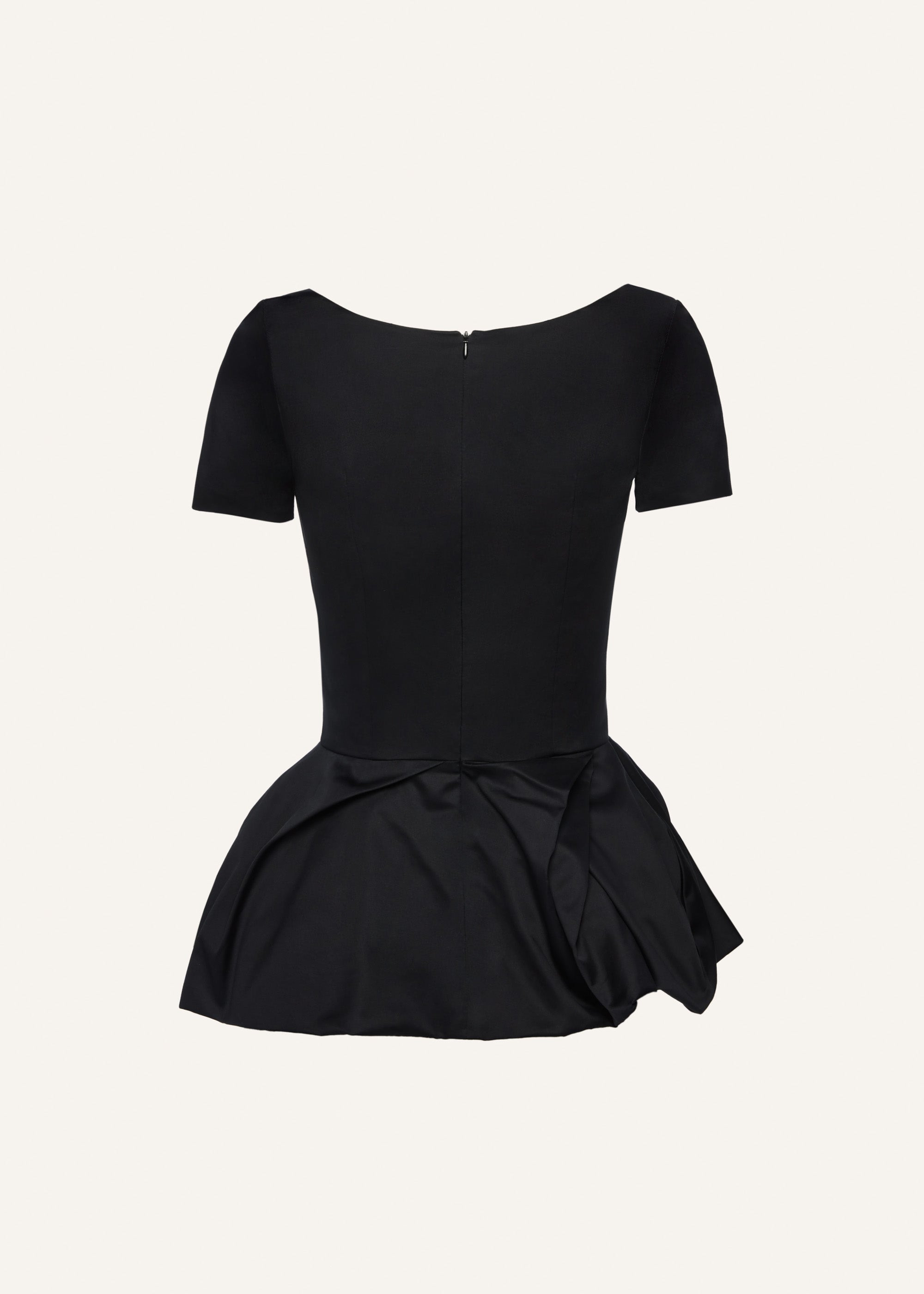 Silk peplum blouse in black - 2