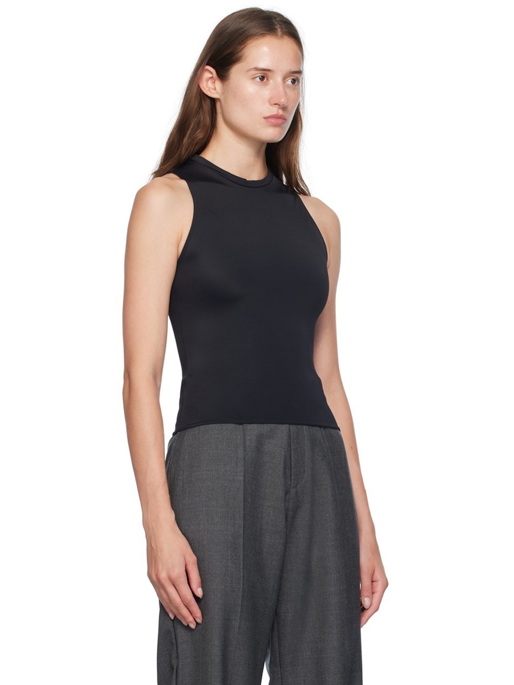 Black 'Swim' Tank Top - 4