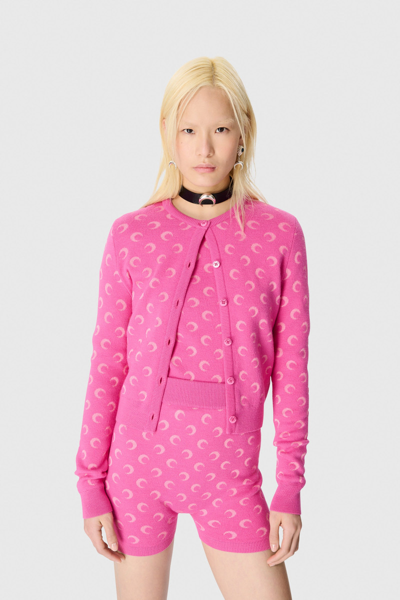 Moon Jacquard Knit Fitted Cardigan 3