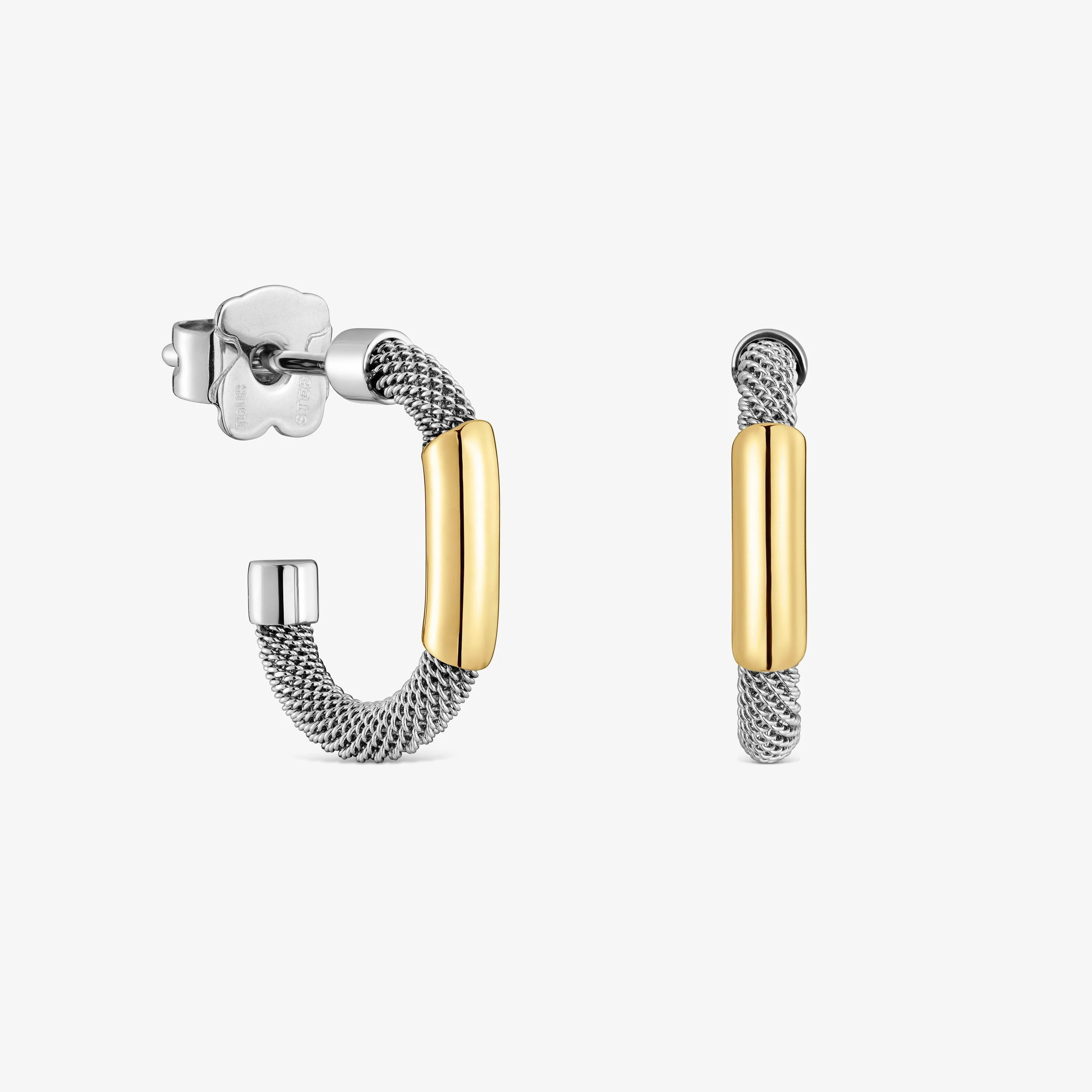 Steel and 14kt gold Hoop earrings TOUS Unlock - 1
