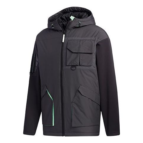 adidas Urban Pad Jkt Outdoor Sport Reflective Jacket Men Black GV3518 - 1