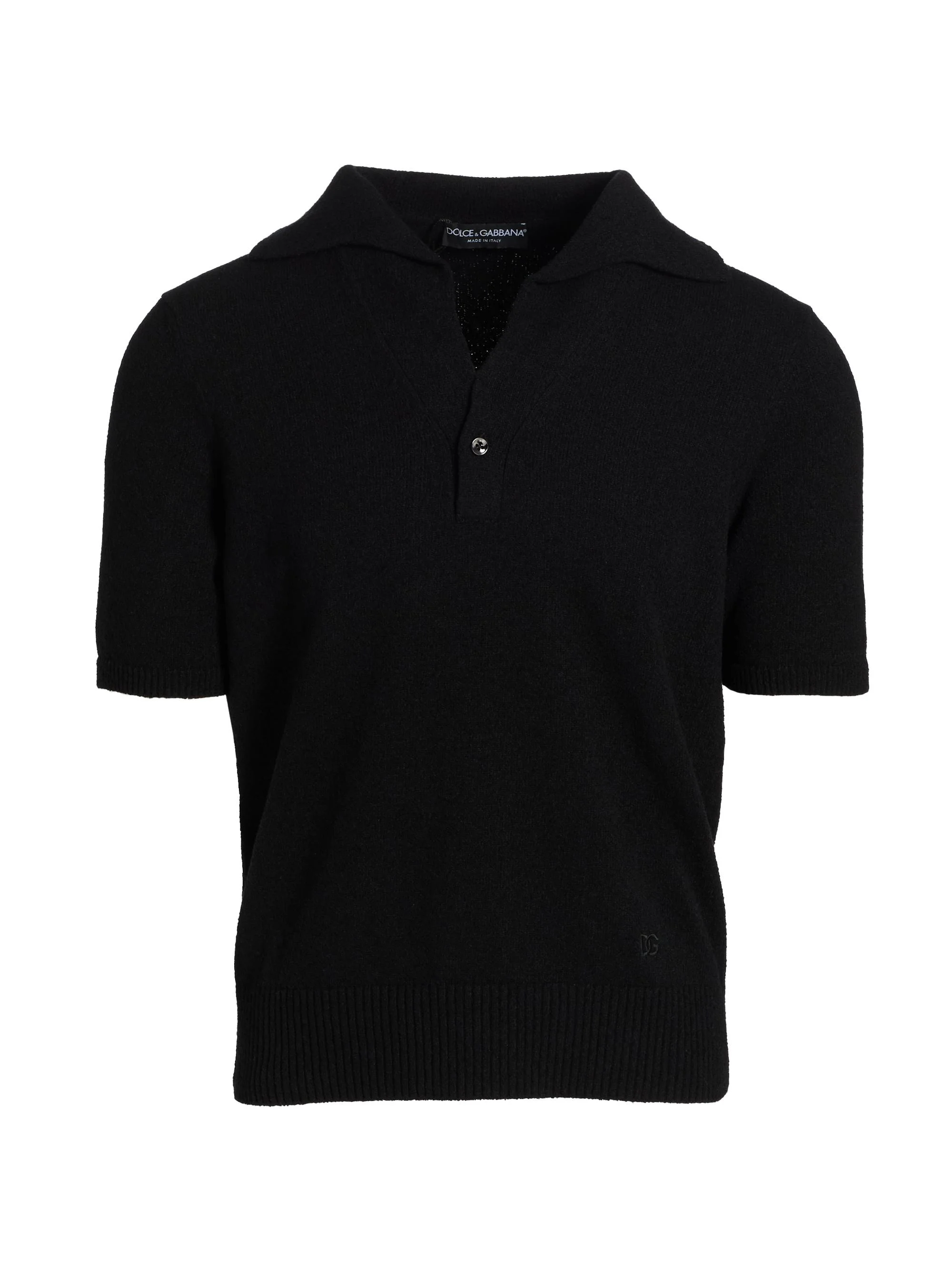 Men's Knit Short-Sleeve Polo Shirt - Nero - 1
