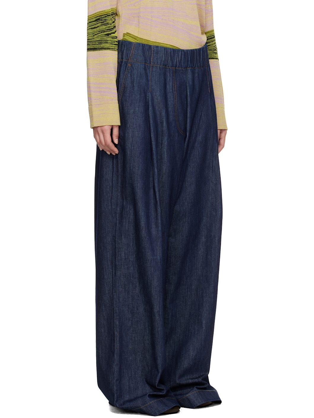 Navy Drawstring Jeans - 2