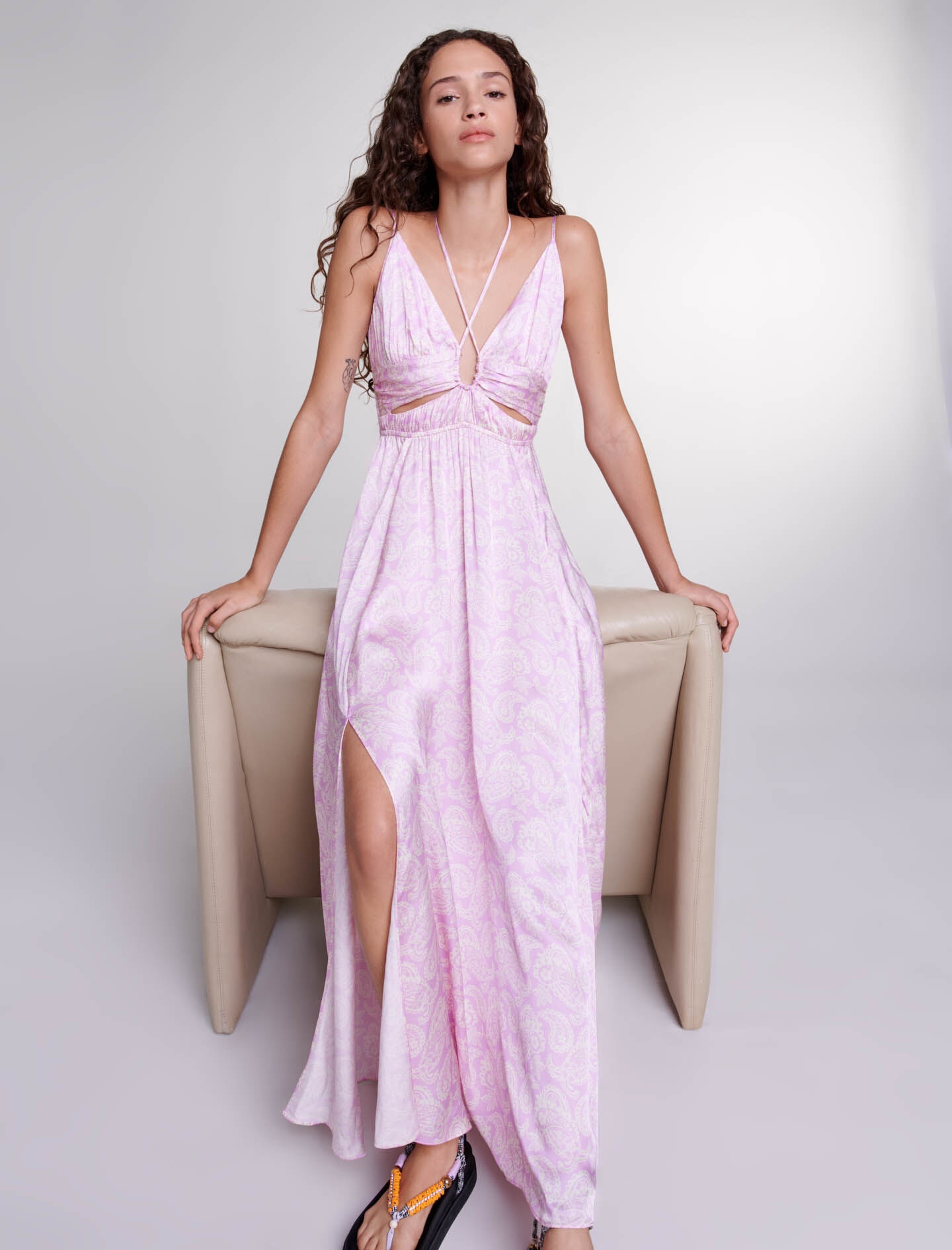 Openwork patterned maxi dress - 7