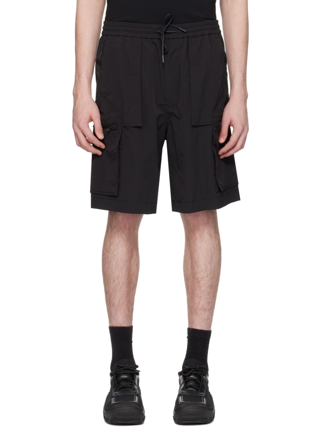 Black Zip Shorts - 1