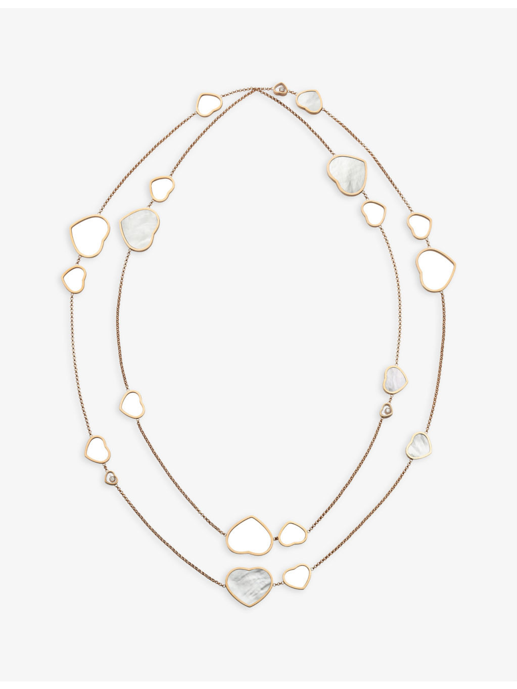 Happy Hearts 18ct rose-gold, diamond and mother-of-pearl sautoir necklace - 2