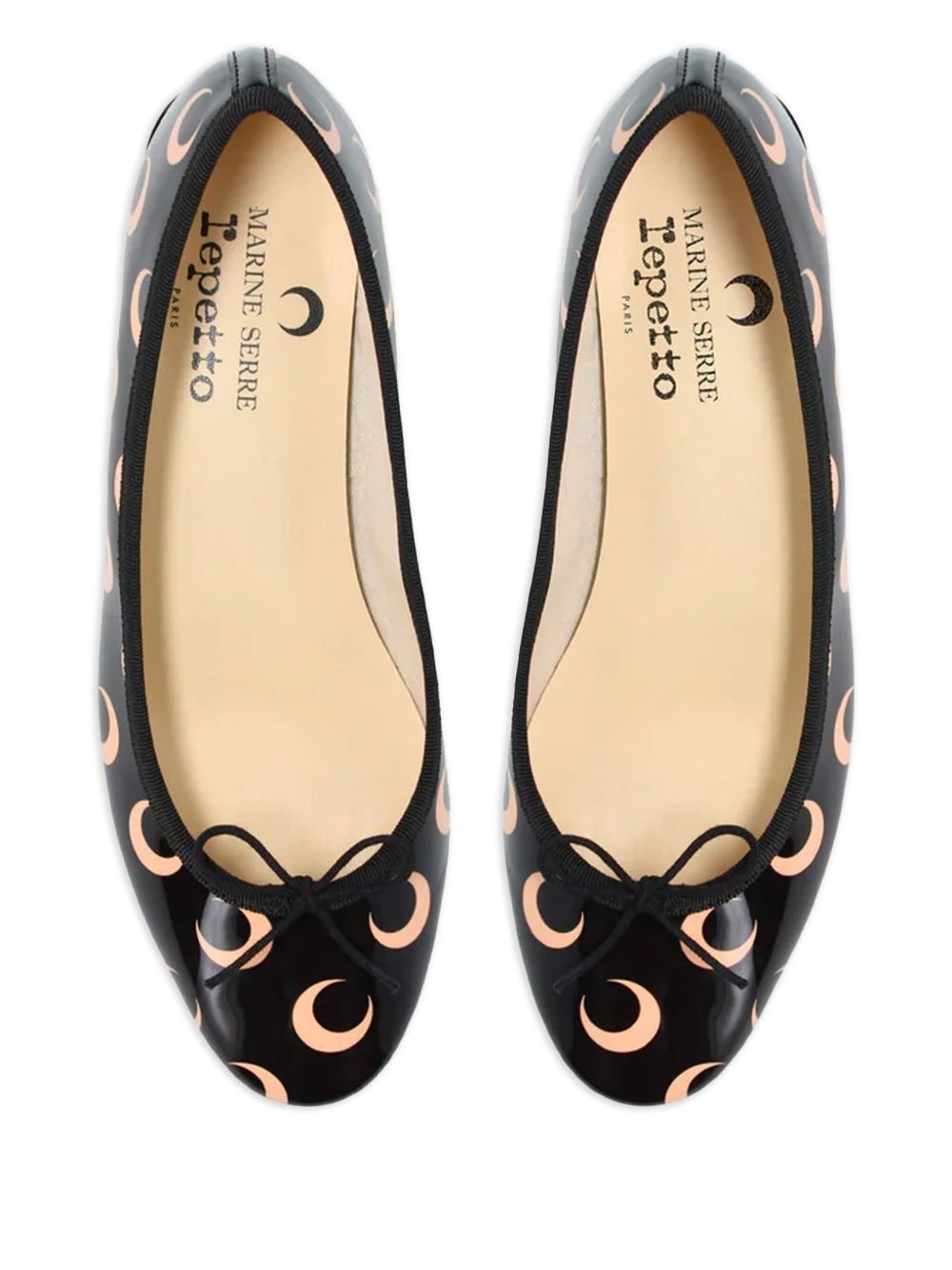 x Marine Serre Camille bow-detail printed ballet flats - 3