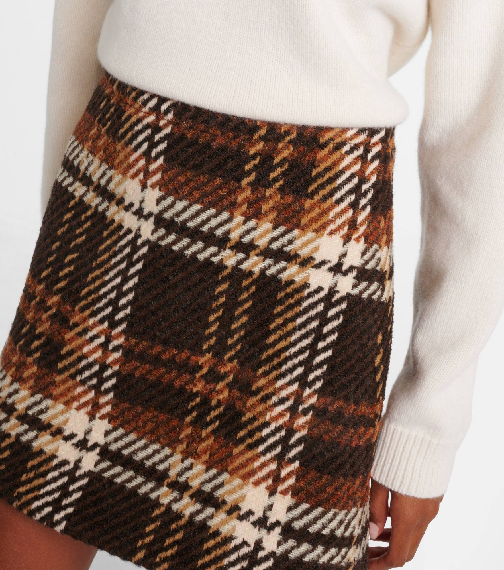 Checked wool-blend miniskirt - 4