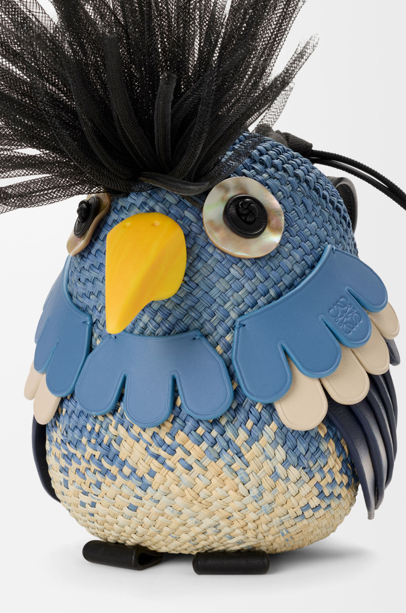 Bird bag in iraca palm and calfskin 7